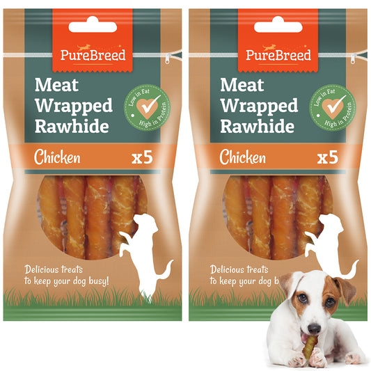 10-Pack Chicken-Wrapped Rawhide Chews – The Ultimate Treat for Happy, Healthy Dogs!